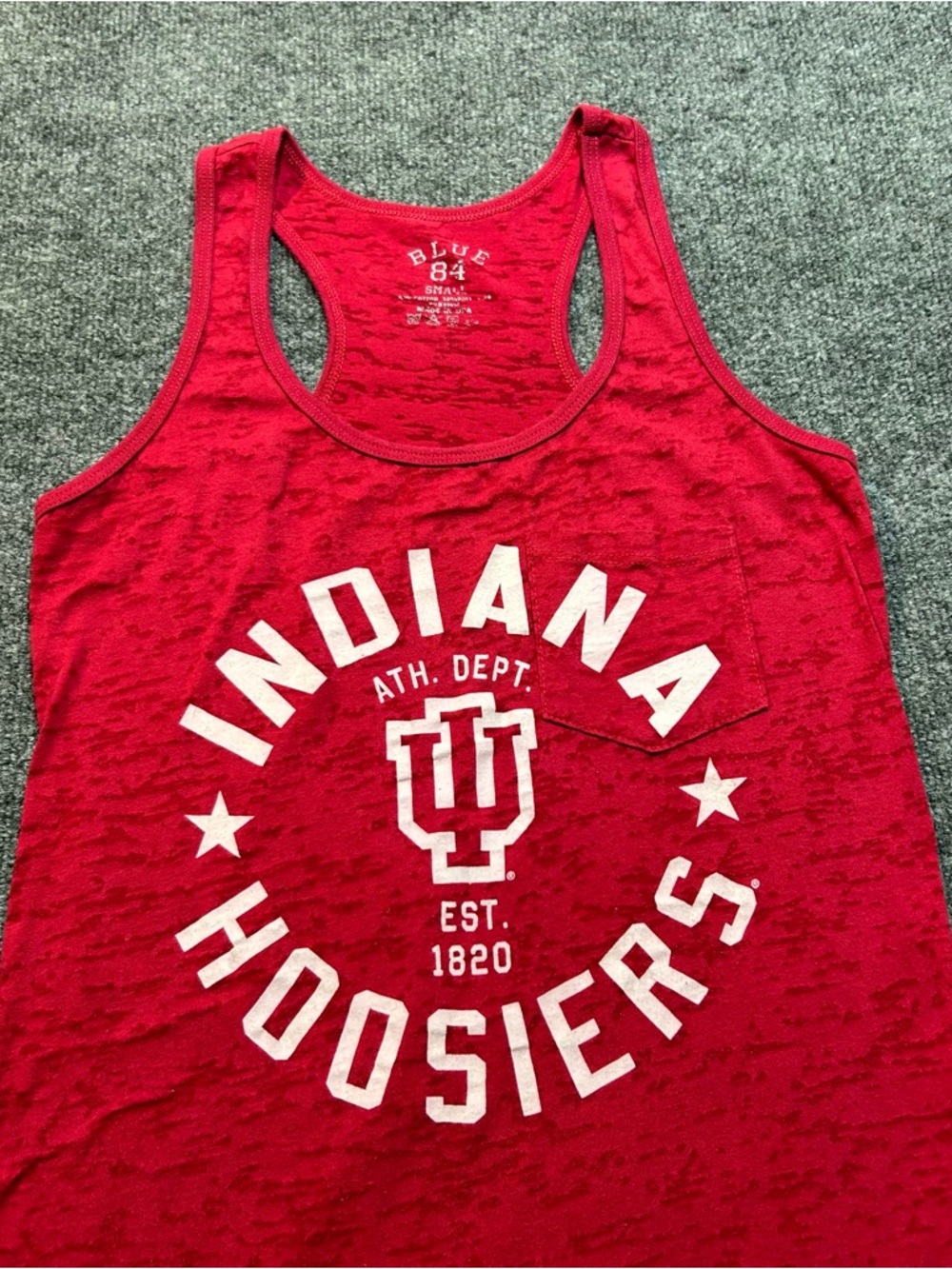 Blue 84 Red Indiana Hoosiers Tank‎ Top with White Print